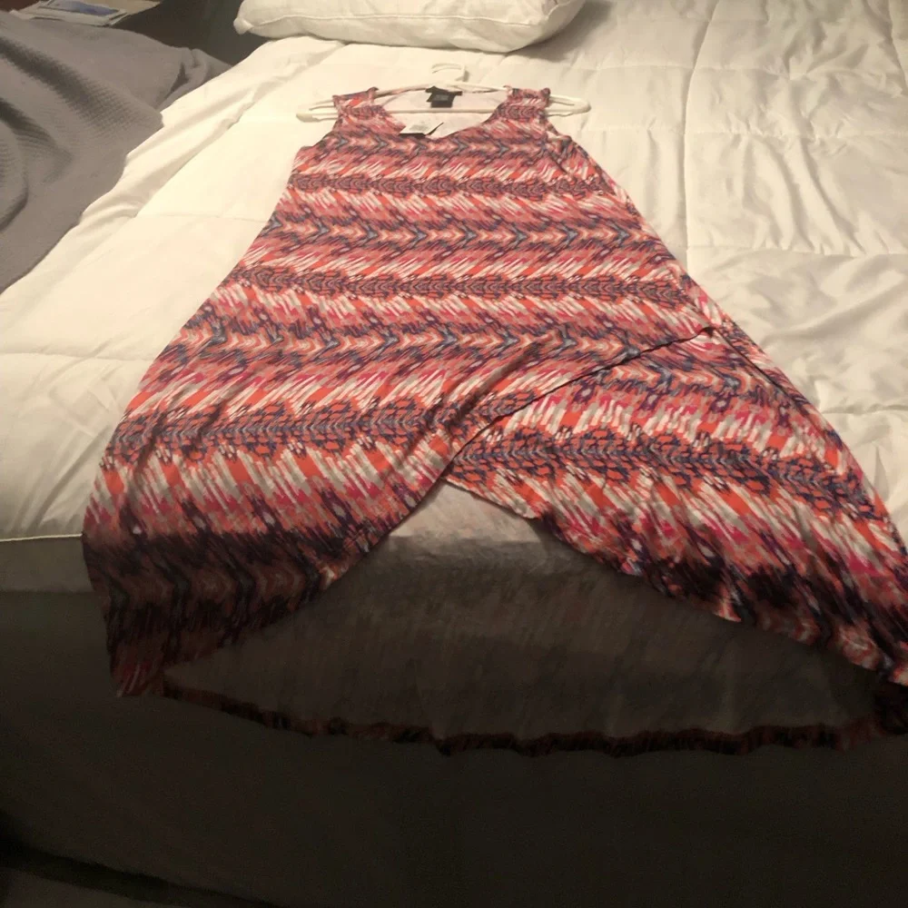 NWT Design History Missy Pink Arrow Print High -Low Maxi Dress - Picture 4 of 5